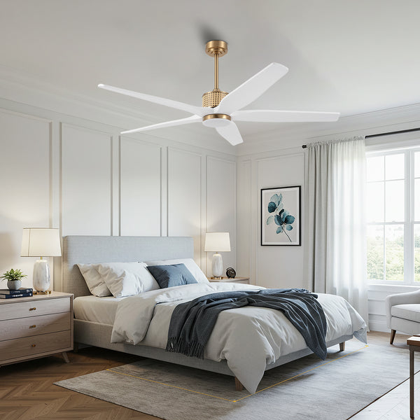 RattanElegance | 60" Wood Blades Ceiling Fan with Light