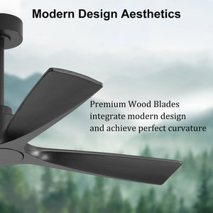 Aervion| 48" Wood 4 Blades Ceiling Fan without Light
