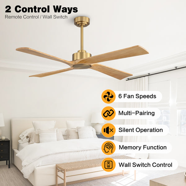 Straton | 54" Wood Blades Ceiling Fan