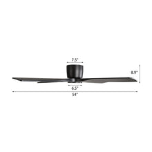 Load image into Gallery viewer, Wingbo Flying-X Flush Mount DC Ceiling Fans without Lights,Solid Wood Blades,Black
