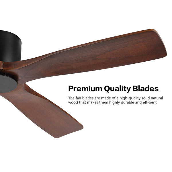 Serenity Air| 54" Flush Mount Wood Blades Ceiling Fan