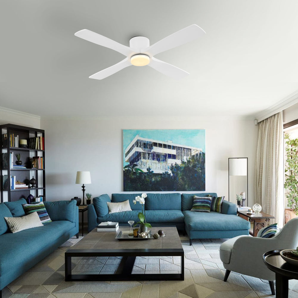 Serenity Air| 60" Flush Mount Wood Blades Ceiling Fan with Light