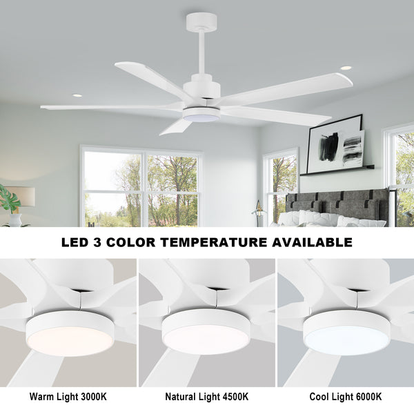 OakMist | 52" Wood Blades Ceiling Fan with Light
