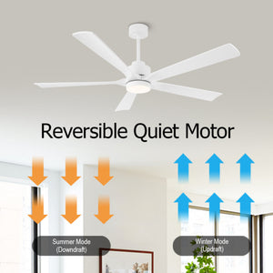 OakMist | 52" Wood Blades Ceiling Fan with Light