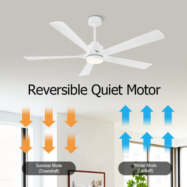 OakMist | 52" Wood Blades Ceiling Fan with Light