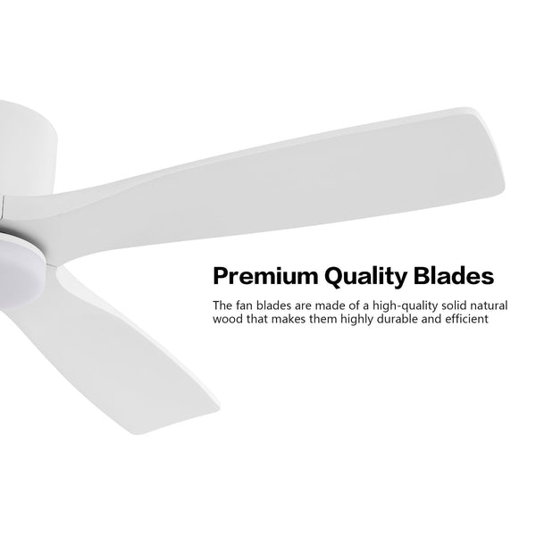 Serenity Air| 60" Flush Mount Wood Blades Ceiling Fan with Light