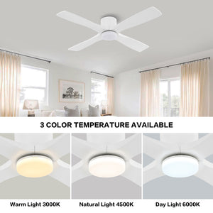 Serenity Air| 60" Flush Mount Wood Blades Ceiling Fan with Light