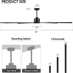 TurboFlow | 96" Aluminum Blades Ceiling Fan