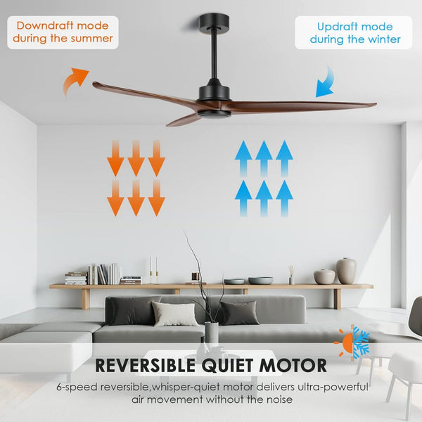 Trioflow | 60" Wood Ceiling Fan