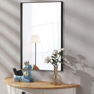 LumiRefine | 20"x36" Modern Black Frame Vanity Mirror