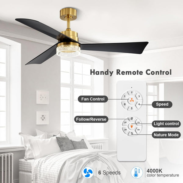 PureFlow |  52’’ ABS Blades Ceiling Fan with Light