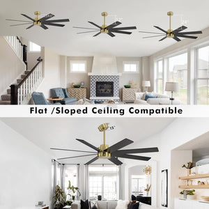 AeroFlow | 60" Wood Blades Ceiling Fan