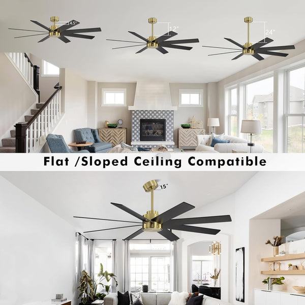 AeroFlow | 60" Wood Blades Ceiling Fan