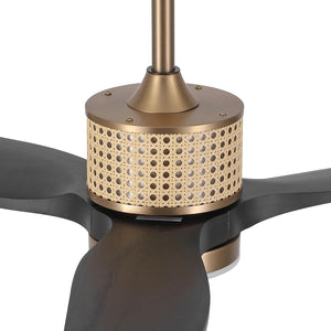 RattanLuxe | 52" Wood Blades Ceiling Fan with Light