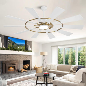 GearBloom | 72" Wood Blades Ceiling Fan with Light