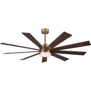 Solara | 64" Wood Ceiling Fan with Light