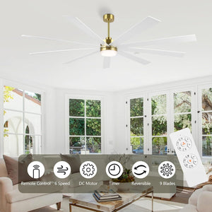 Solara | 84" Wood Ceiling Fan with Light