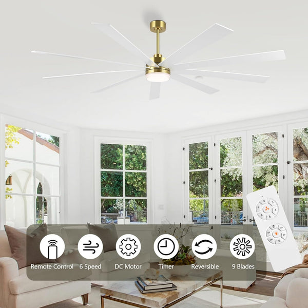Solara | 84" Wood Ceiling Fan with Light