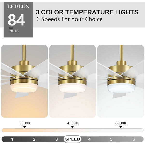 Solara | 84" Wood Ceiling Fan with Light