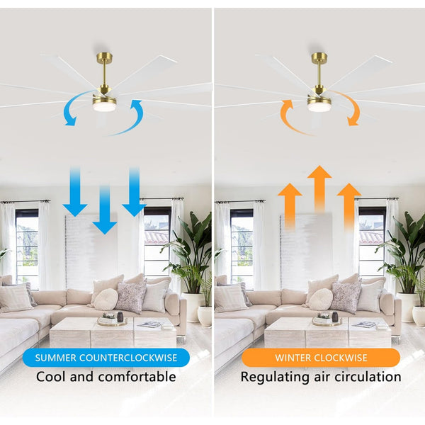 Solara | 84" Wood Ceiling Fan with Light