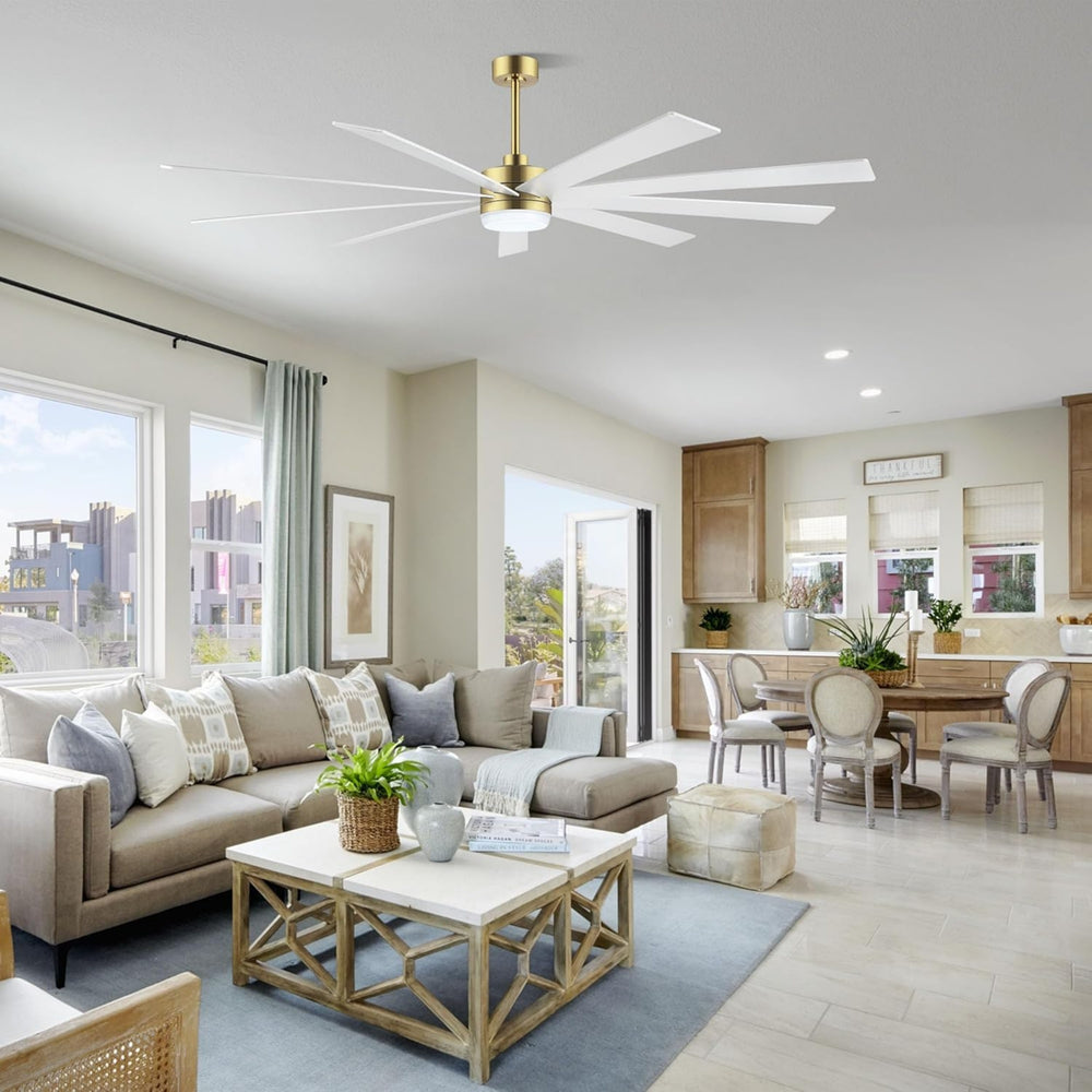 Solara | 84" Wood Ceiling Fan with Light