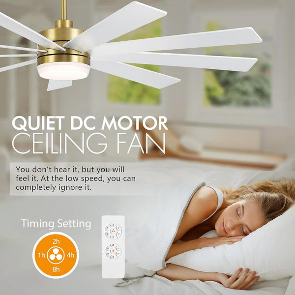 Solara | 84" Wood Ceiling Fan with Light