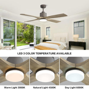 Serenity Air| 54" Wood Blades Ceiling Fan with Light