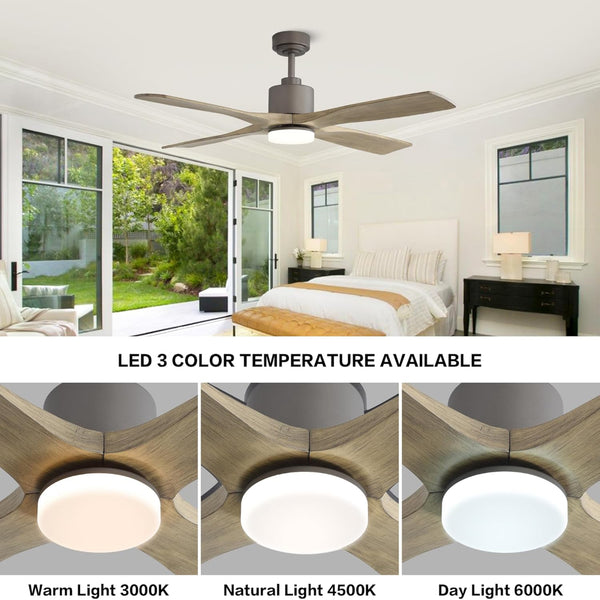 Serenity Air| 54" Wood Blades Ceiling Fan with Light