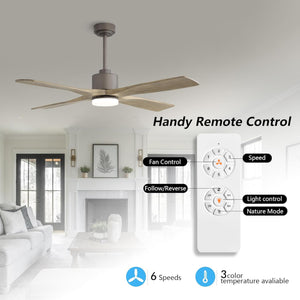 Serenity Air| 54" Wood Blades Ceiling Fan with Light