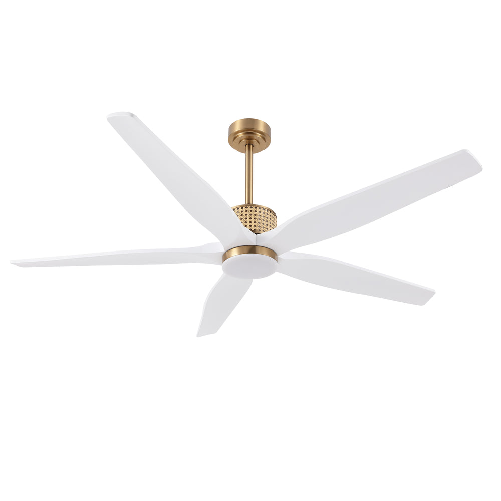 RattanElegance | 60" Wood Blades Ceiling Fan with Light
