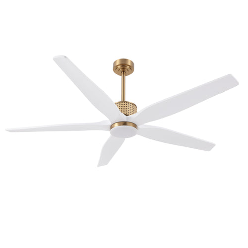 RattanElegance | 60" Wood Blades Ceiling Fan with Light
