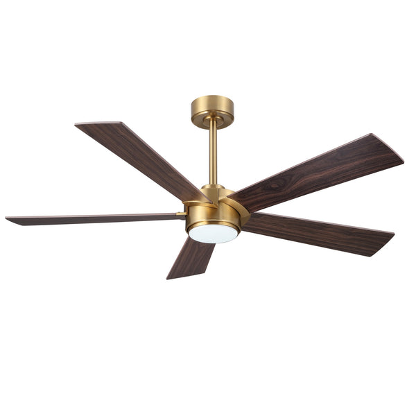 LumiWood | 54" Wood Blades Ceiling Fan with Light
