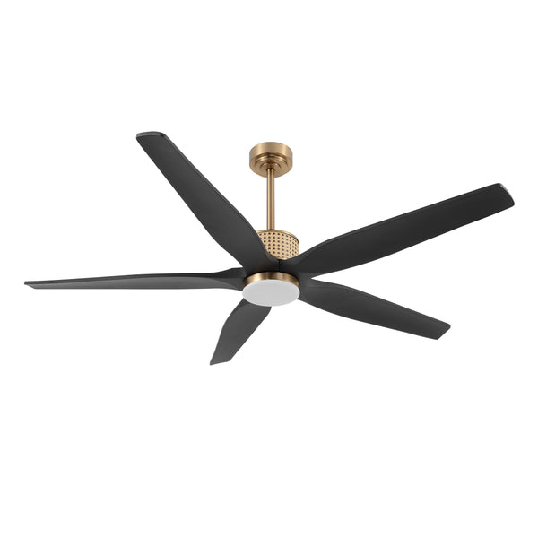 RattanElegance | 60" Wood Blades Ceiling Fan with Light
