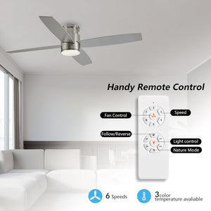Reveria | 44" Flush Mount Ceiling Fan With Light