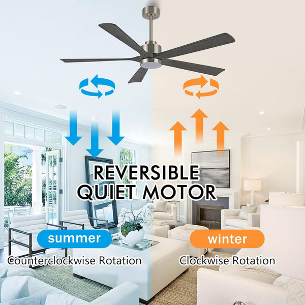 OakMist | 60" Wood Blades Ceiling Fan with Light