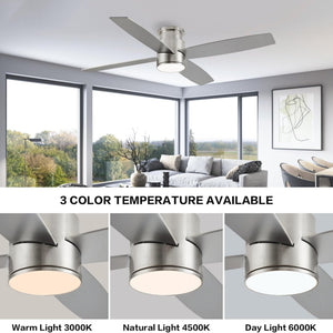 Reveria | 44" Flush Mount Ceiling Fan With Light
