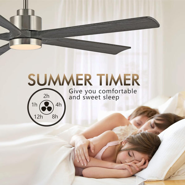 OakMist | 60" Wood Blades Ceiling Fan with Light