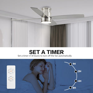 Reveria | 44" Flush Mount Ceiling Fan With Light