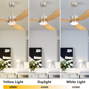 Florair | 64" Wood Ceiling Fan with Light
