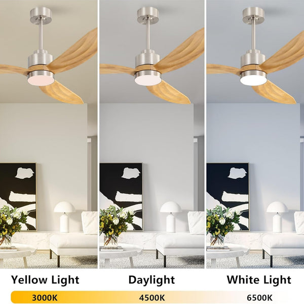 Florair | 64" Wood Ceiling Fan with Light