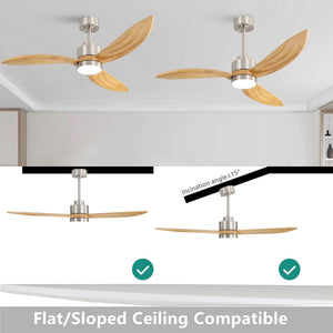 Florair | 64" Wood Ceiling Fan with Light