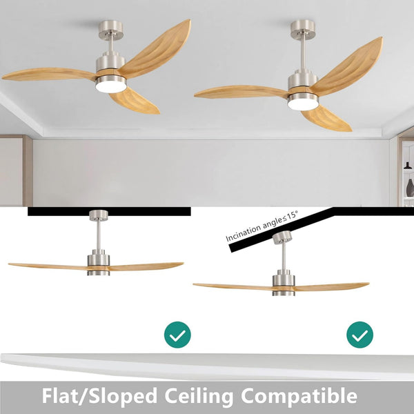 Florair | 64" Wood Ceiling Fan with Light