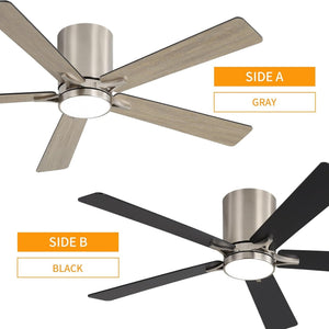 Lustra | 52’’ Flush Mount Wood Blades Ceiling Fan with Light