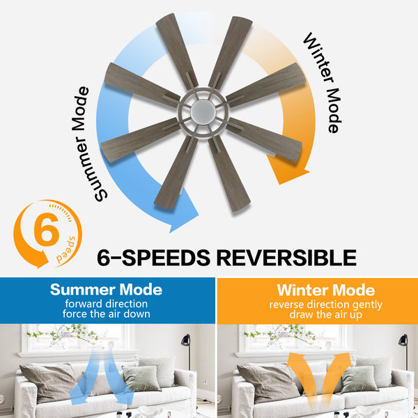 TimberGale | 60" Wood Blades Ceiling Fan with Light