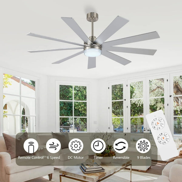 Solara | 72" Wood Ceiling Fan with Light