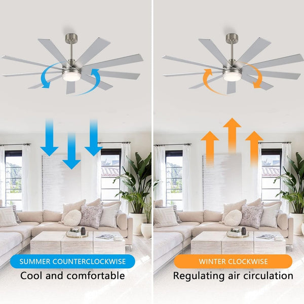 Solara | 72" Wood Ceiling Fan with Light