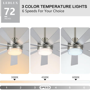 Solara | 72" Wood Ceiling Fan with Light