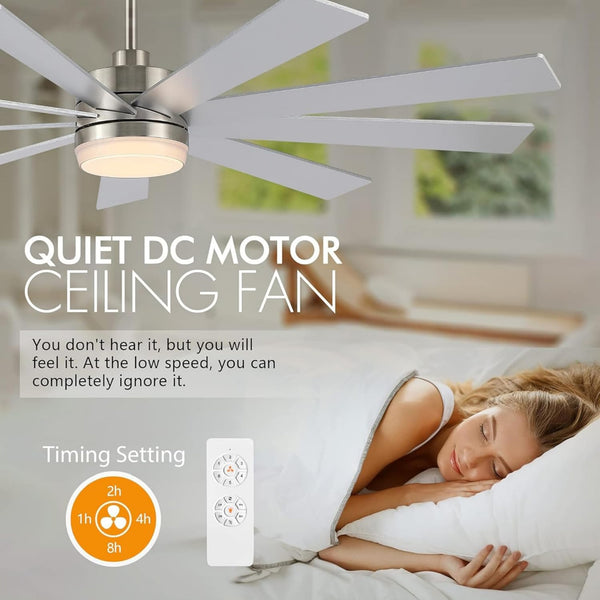 Solara | 72" Wood Ceiling Fan with Light