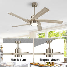 Load image into Gallery viewer, Wingbo Rotating-S ABS DC Ceiling Fan with Lights, 5 Blades Antique Nickel &amp; Grey
