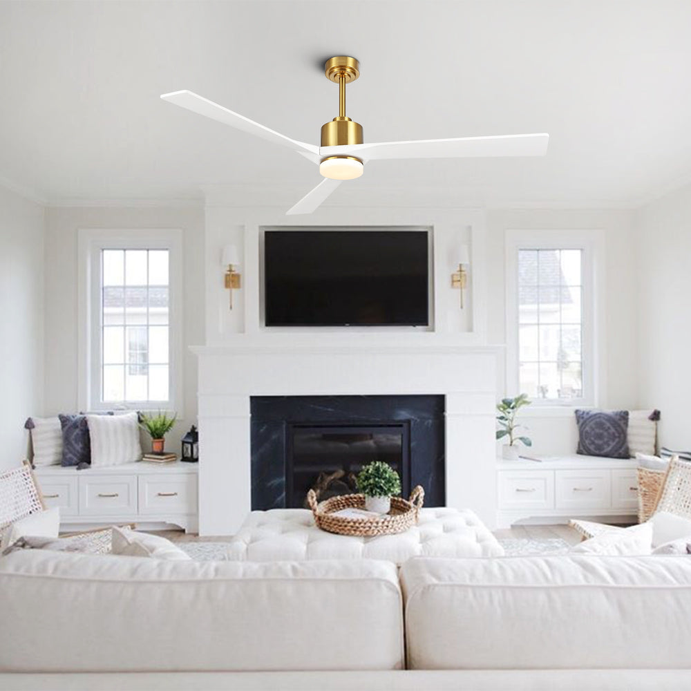 BrisaLux | 64" Wood Blades Ceiling Fan with Light